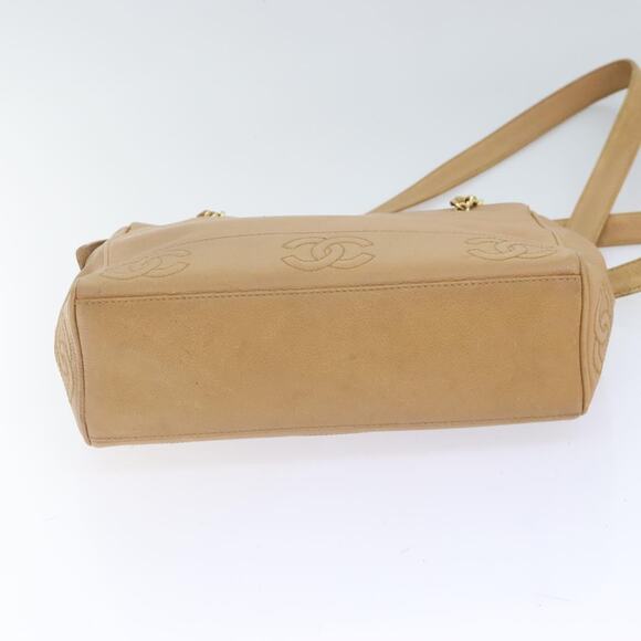 CHANEL Chain Shoulder Bag Caviar Skin Beige Gold CC - Picture 5 of 16